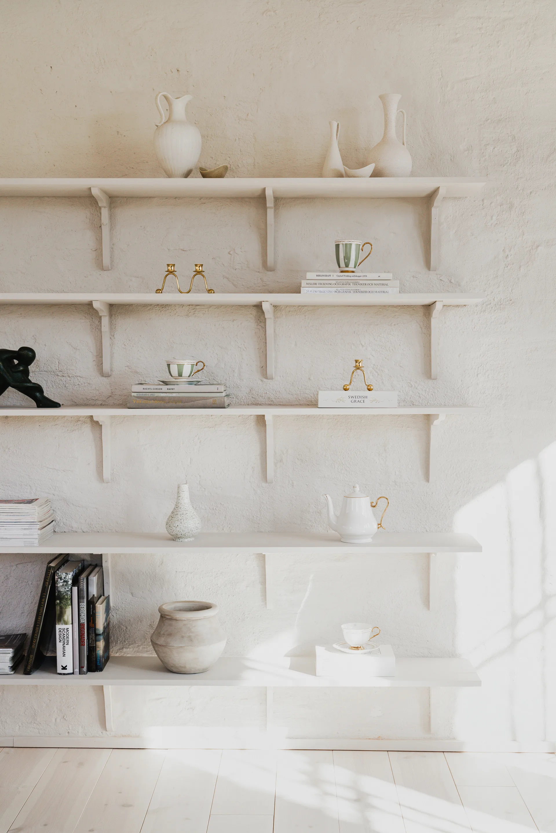 Tazza con piattino Strisce Salvia , 22 cl Hilke Collection