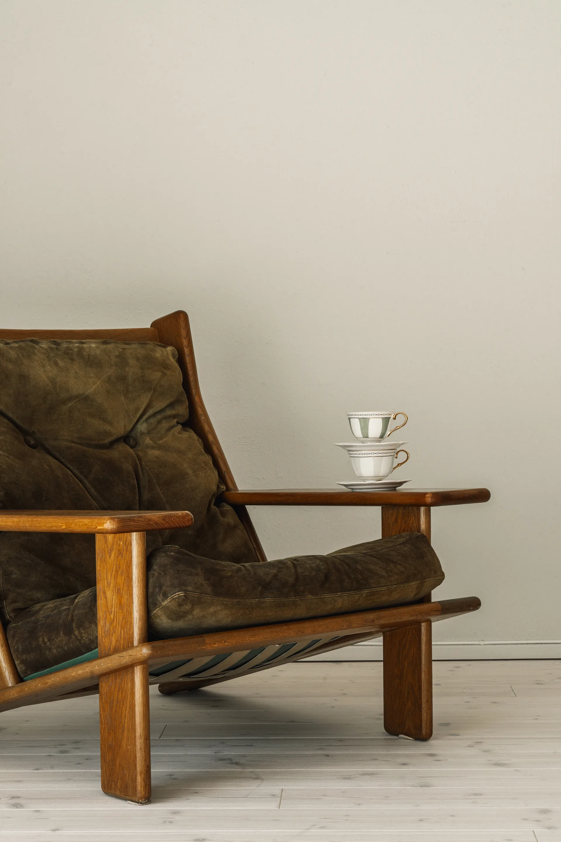 Tazza con piattino Strisce Tortora , 22 cl Hilke Collection