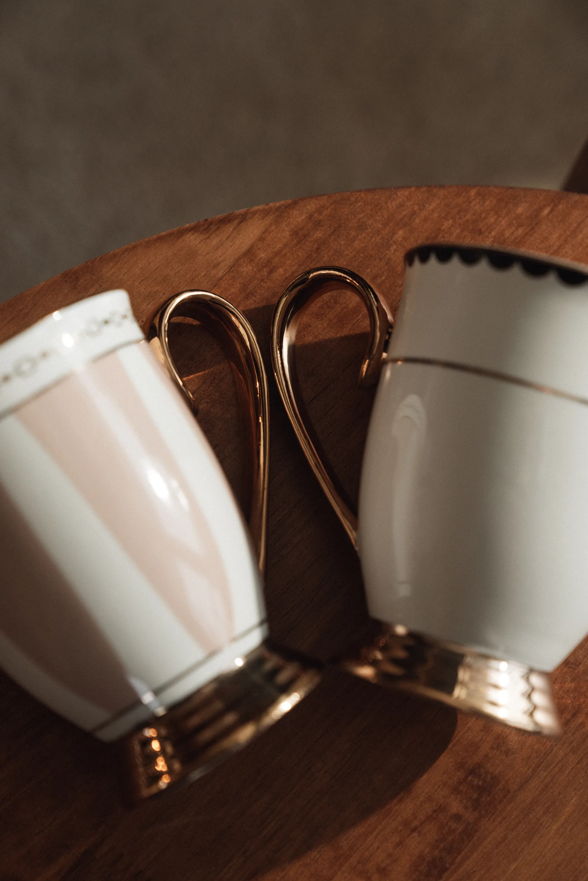 Tazza Strisce Rosa 28 cl, Rosa-bianco-oro Hilke Collection