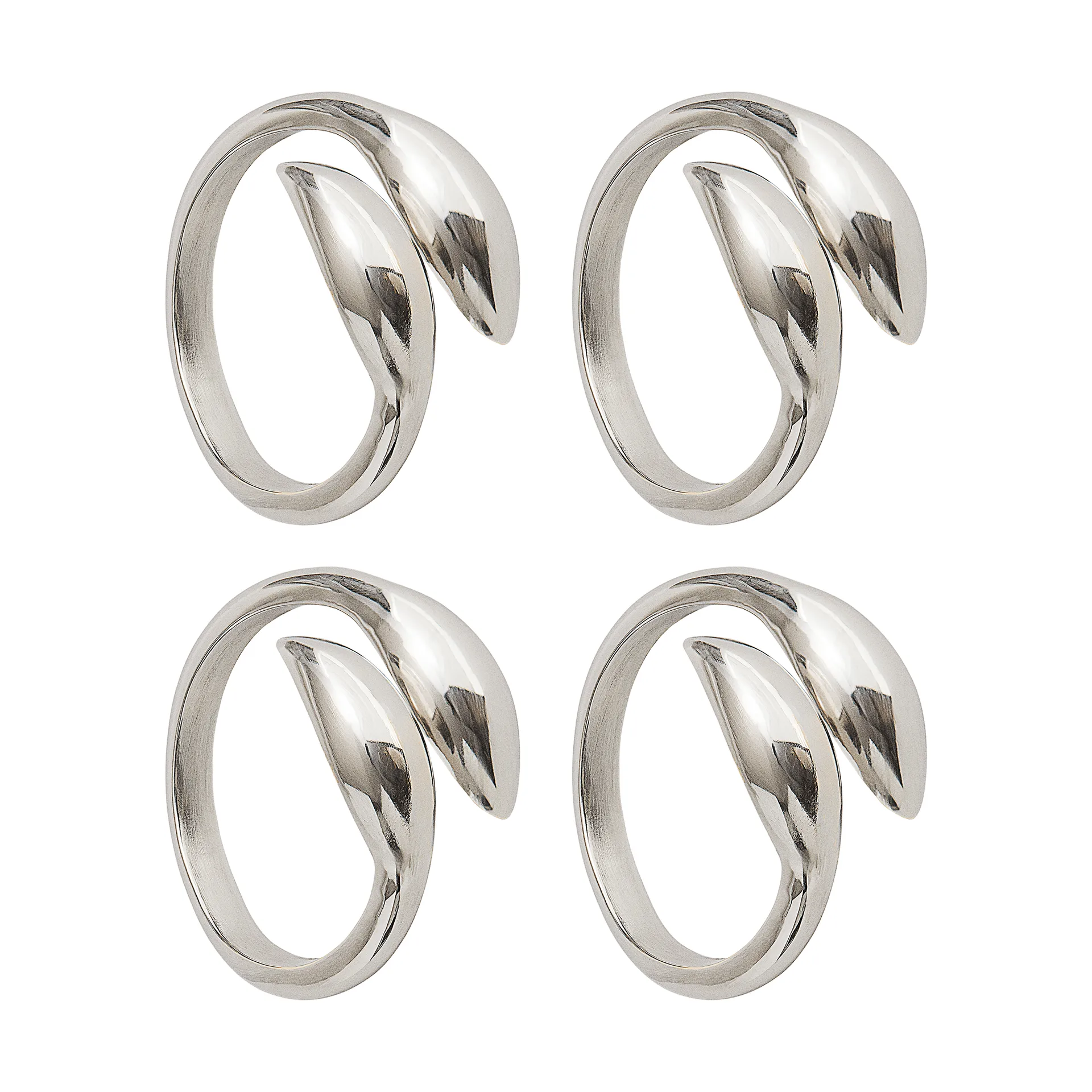 Anello portatovagliolo Inverness, Argento, 4 pezzi Himla