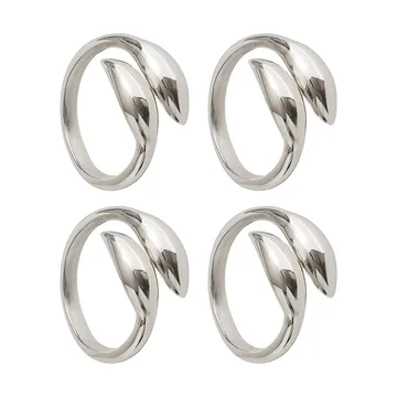 Anello portatovagliolo Inverness - Argento, 4 pezzi - Himla