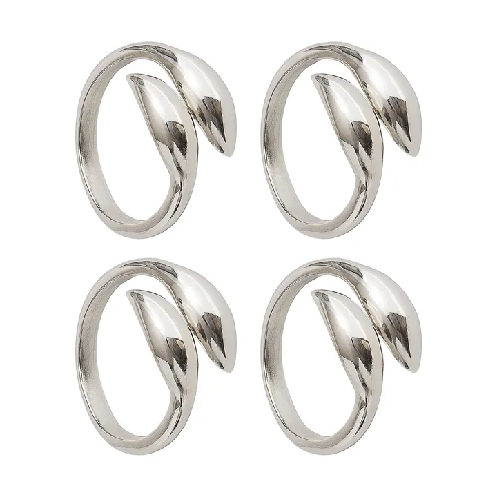 Anello portatovagliolo Inverness - Argento, 4 pezzi - Himla
