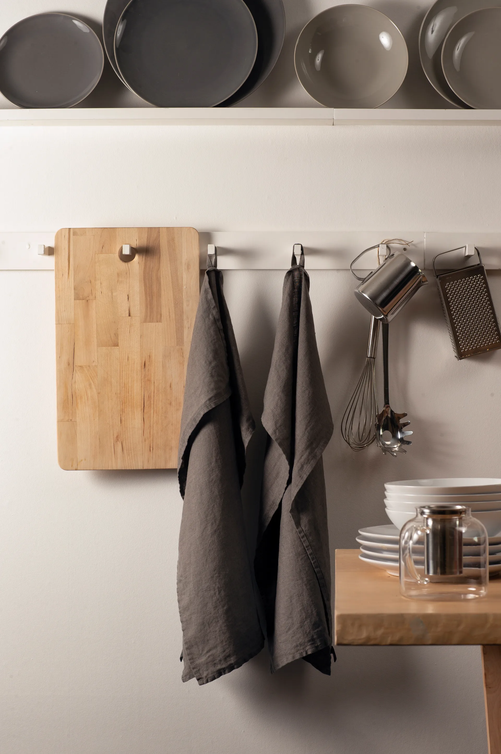 Confezione da 2 strofinacci da cucina Sunshine, Charcoal (grigio scuro) Himla