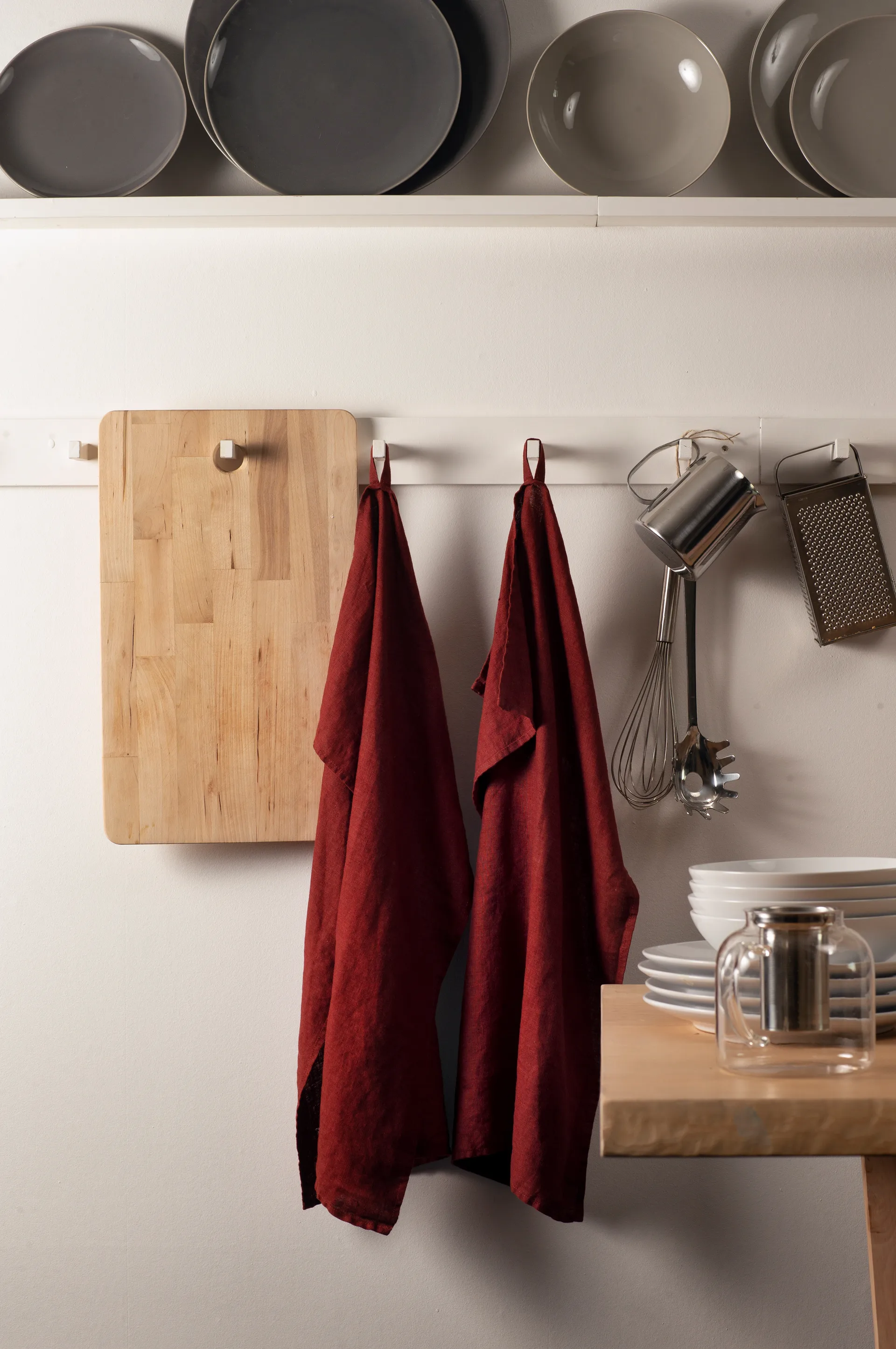 Confezione da 2 strofinacci da cucina Sunshine, Mirtillo (rosso) Himla