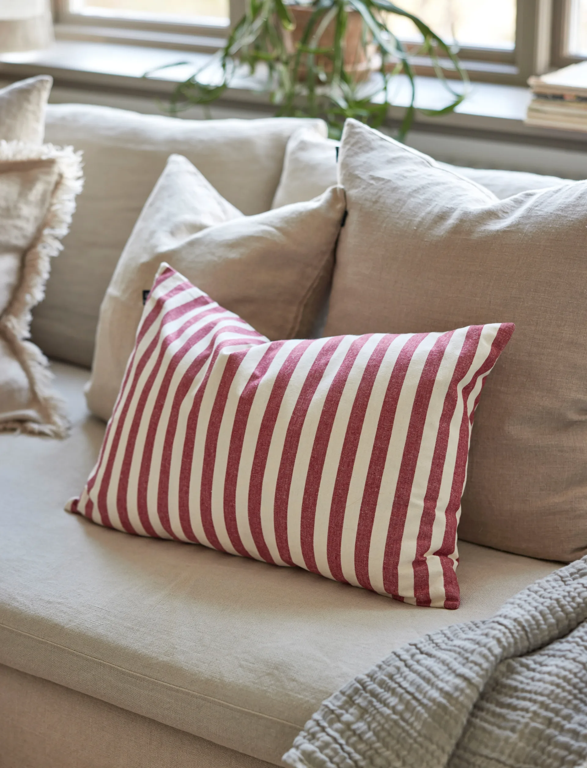 Copricuscino Bretagne, Rosso intenso, 40x60 cm Himla