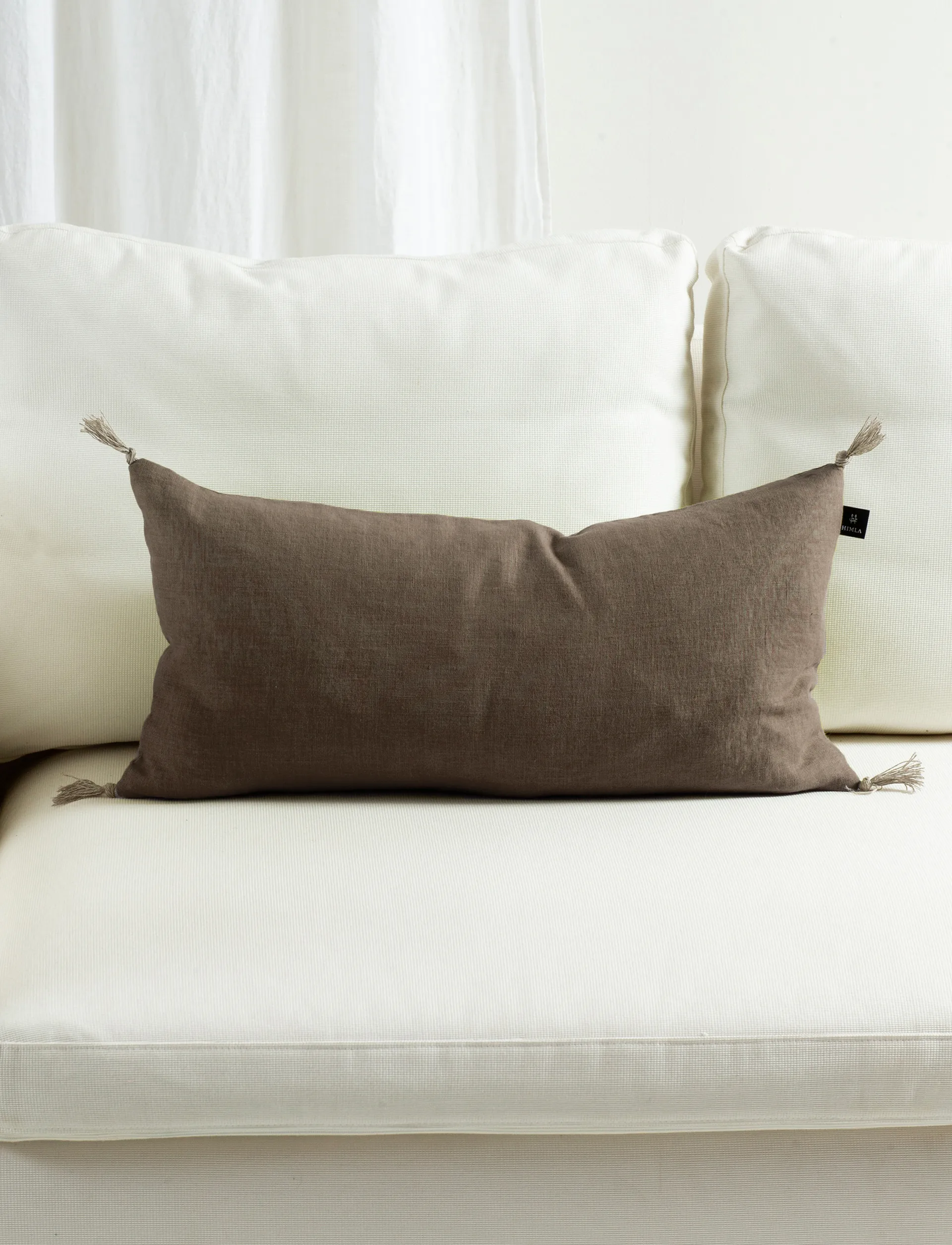 Copricuscino nappina Sunshine 30x60 cm, Caffè Himla