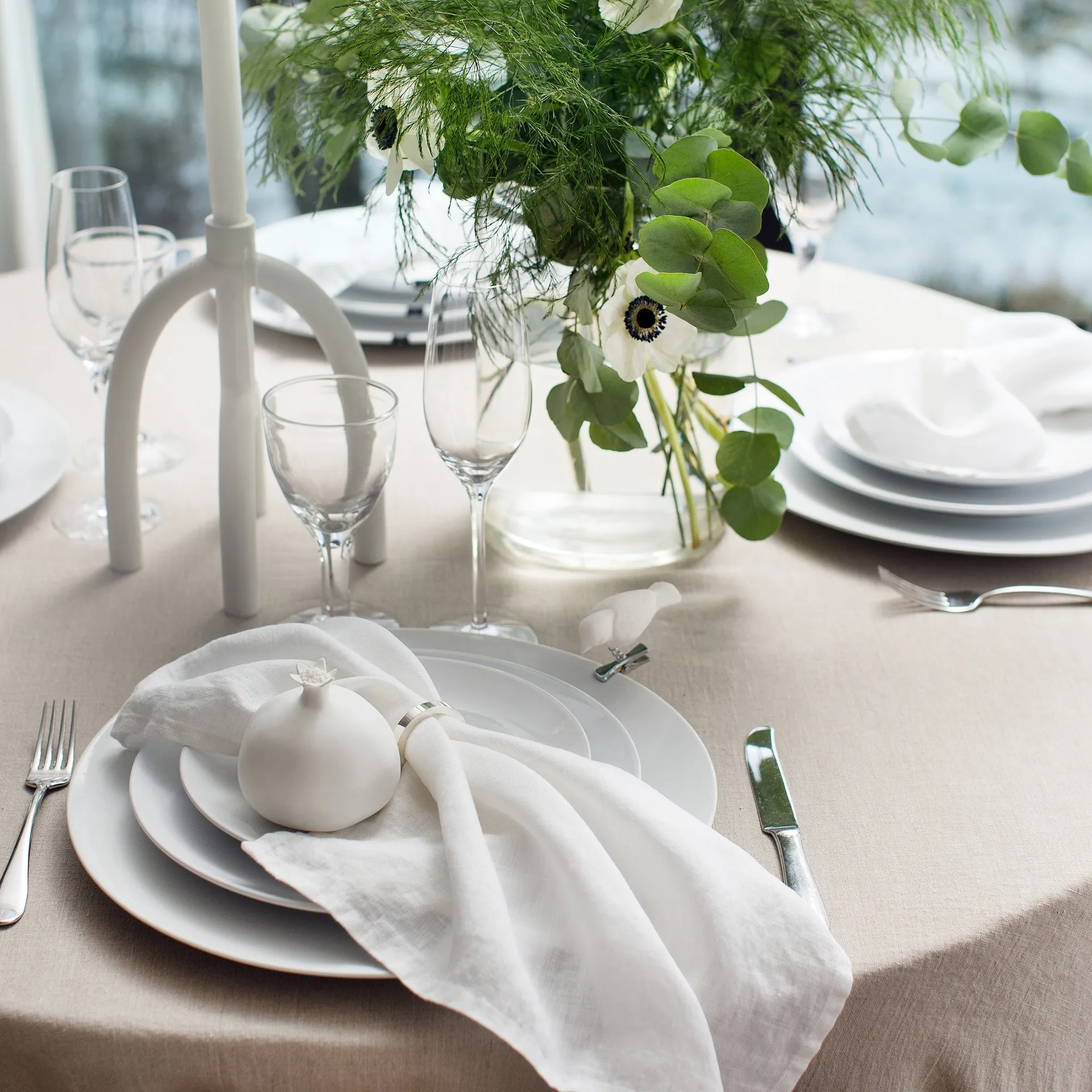 Tovagliolo Sunshine confezione da 4, bianco Himla