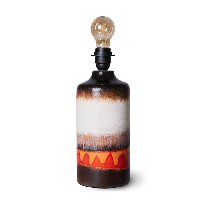 Base lampada lucida Retro - gres, Marrone, panna, rosso/arancione HKliving