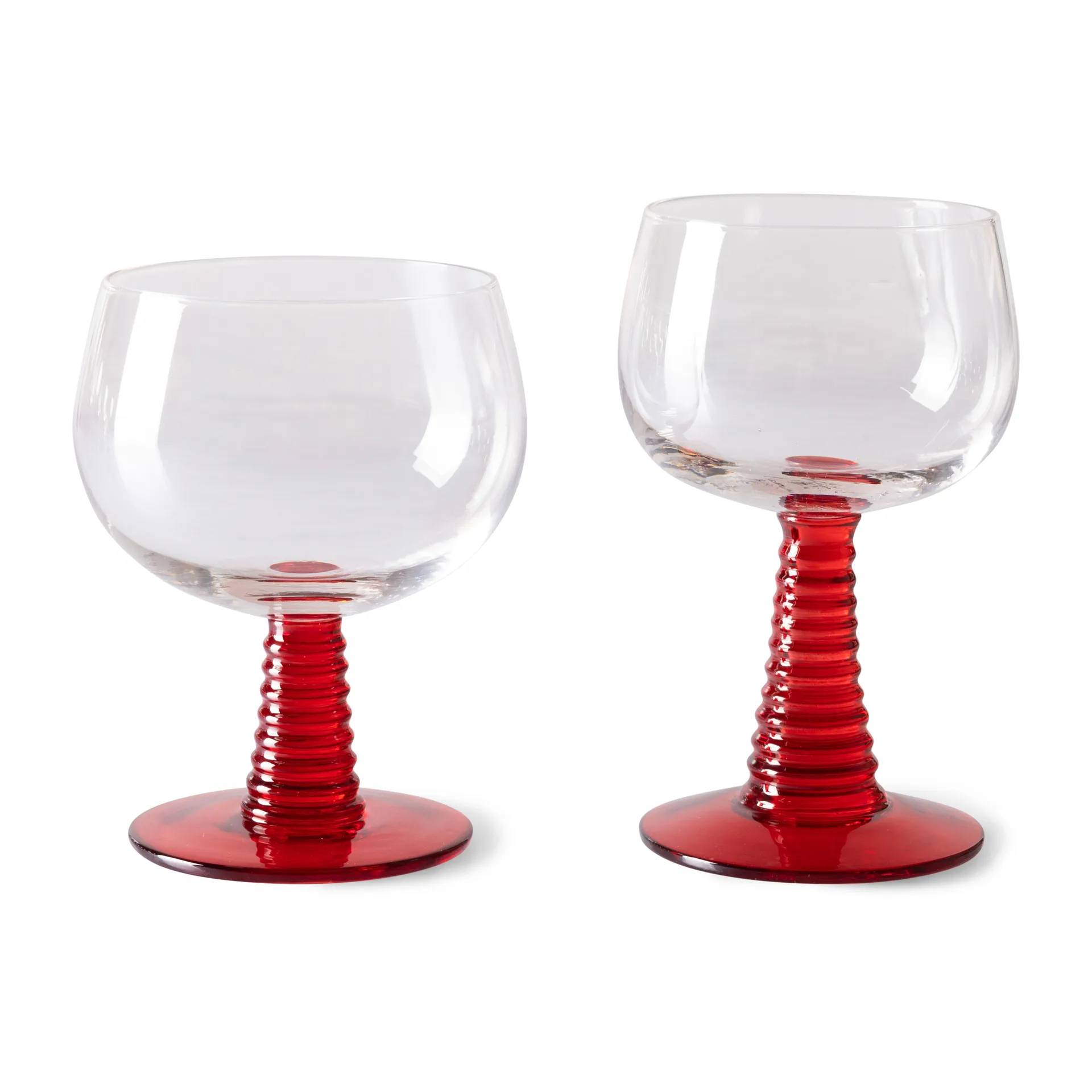 Calice da vino Swirl - basso, Rosso HKliving
