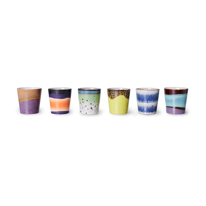 Confezione da 6 tazze 70's - Multicolore - HKliving