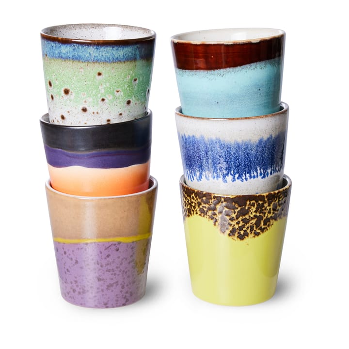 Confezione da 6 tazze 70's, Multicolore HKliving