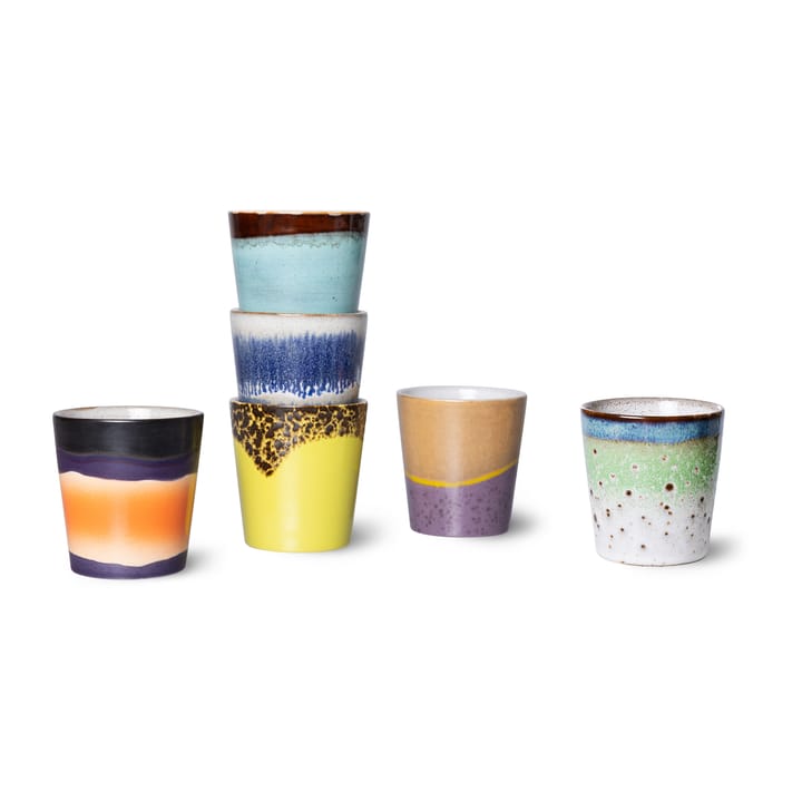 Confezione da 6 tazze 70's, Multicolore HKliving
