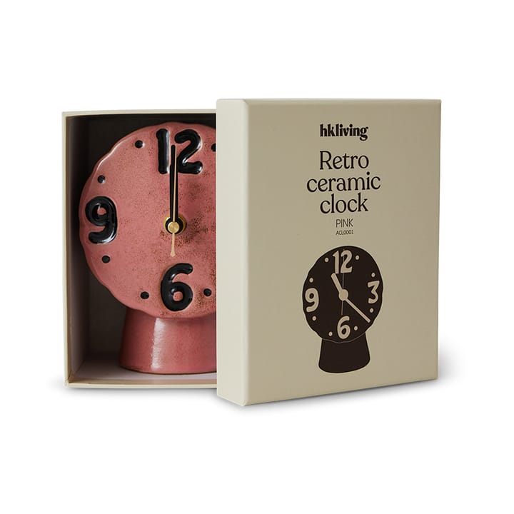 Orologio in ceramica retrò 16,2 cm, Pink HKliving