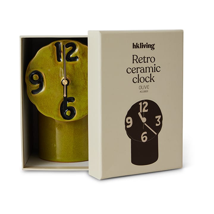 Orologio in ceramica retrò 18 cm, Oliva HKliving