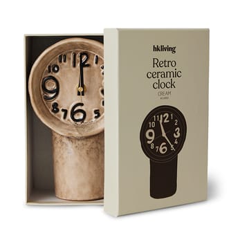 Orologio in ceramica retrò 23,5 cm - Crema - HKliving