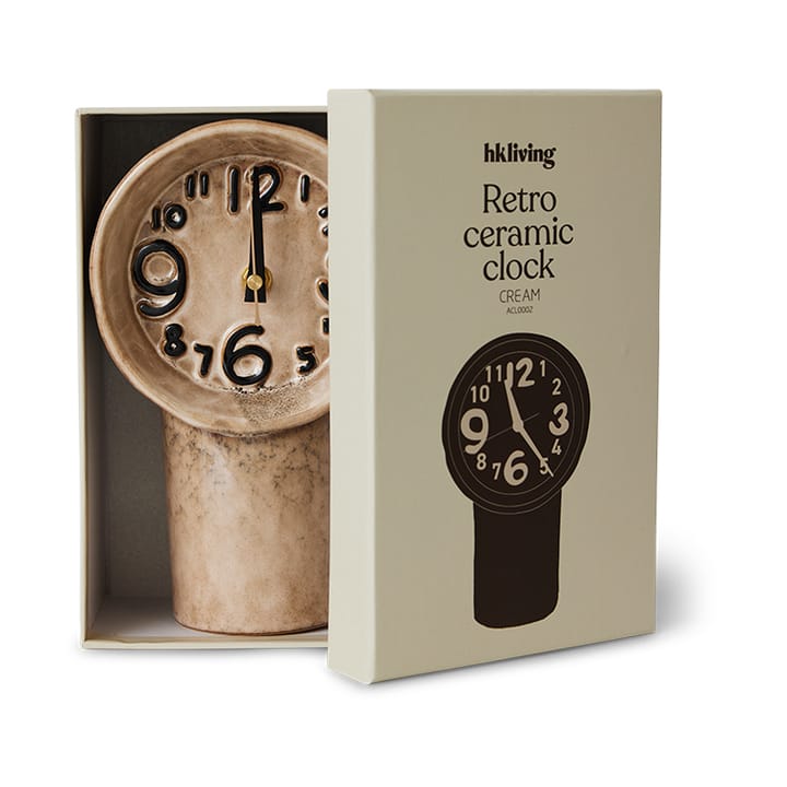 Orologio in ceramica retrò 23,5 cm, Crema HKliving
