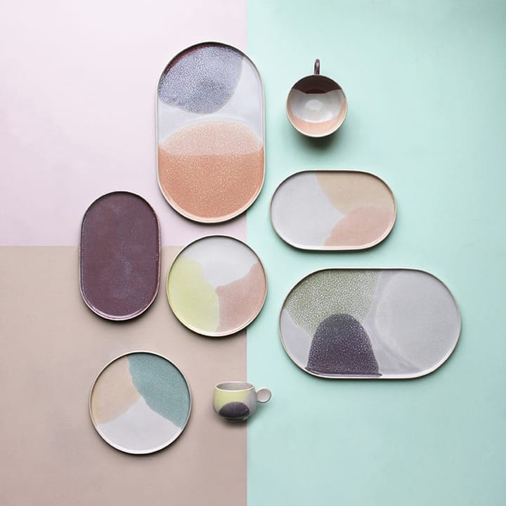 Piattino rotondo in ceramica Gallery, menta/nude HKliving