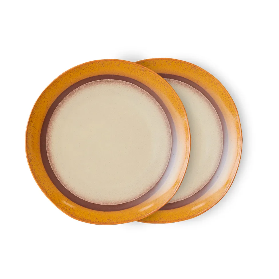 Piatto 70's Ø27,5 cm confezione da 2, Cocco HKliving