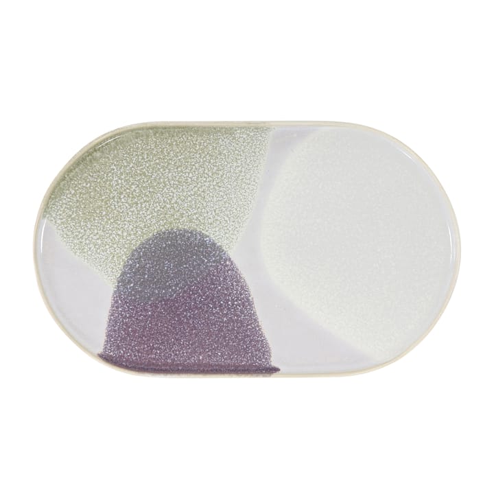 Piatto piano ovale in ceramica Gallery, verde/viola HKliving