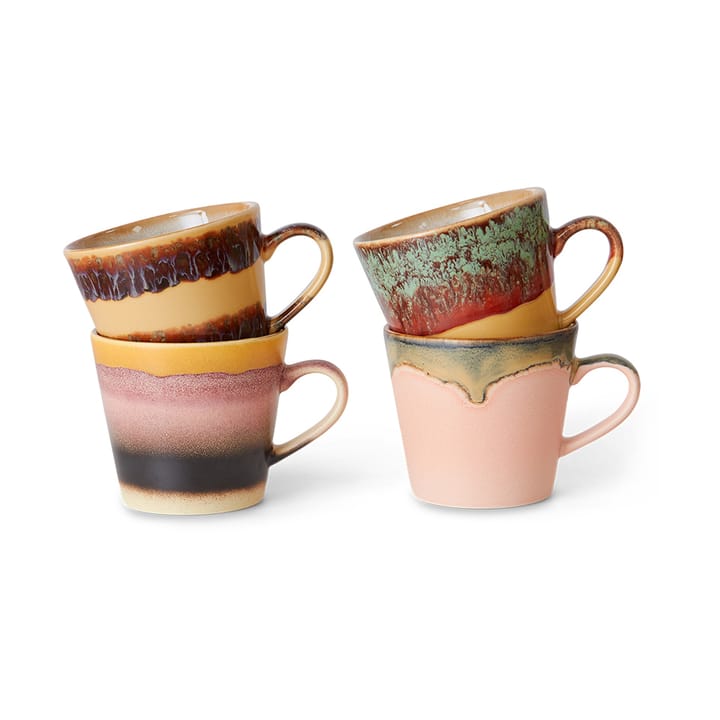 Set di 4 tazze da cappuccino 70's - Vista - HKliving