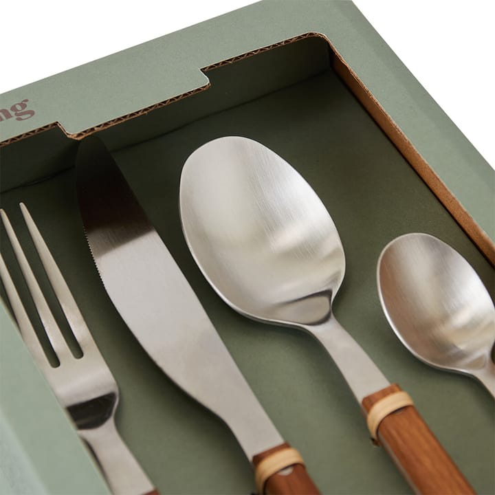Set di posate anni '70, 16 pezzi, Legno HKliving