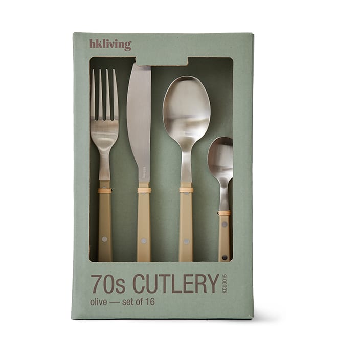 Set di posate anni '70, 16 pezzi - Oliva - HKliving