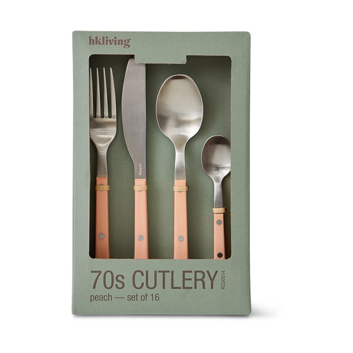 Set di posate anni '70, 16 pezzi - Pesca - HKliving