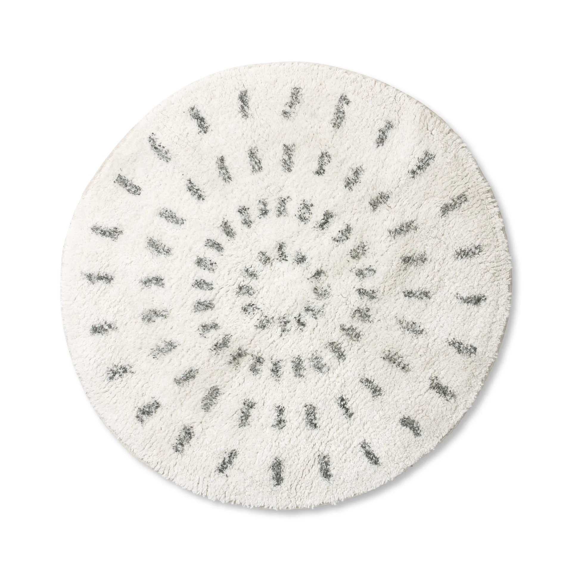 Tappeto bagno Swirl Ø 60 cm, Bianco e nero HKliving