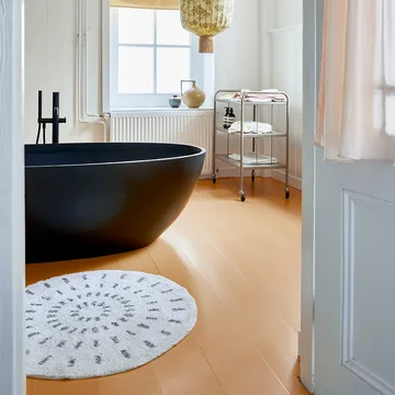 Tappeto bagno Swirl Ø 60 cm - Bianco e nero - HKliving