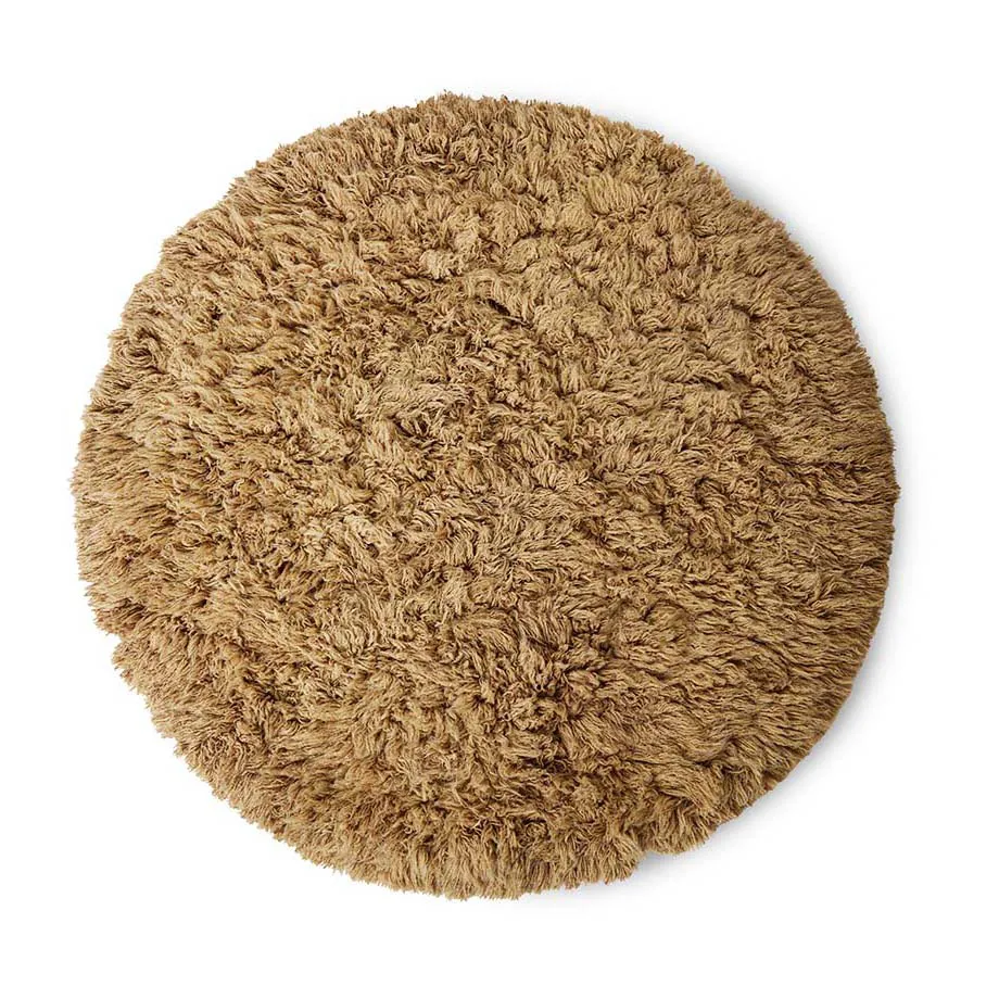 Tappeto Fluffy rotondo, Ø 200 cm, caramello HKliving
