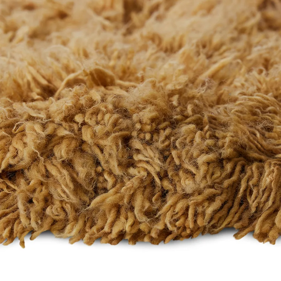 Tappeto Fluffy rotondo, Ø 200 cm, caramello HKliving