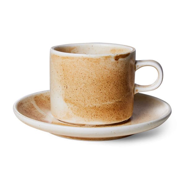 Tazza Home Chef con piattino 22 cl - Rustic cream, marrone - HKliving