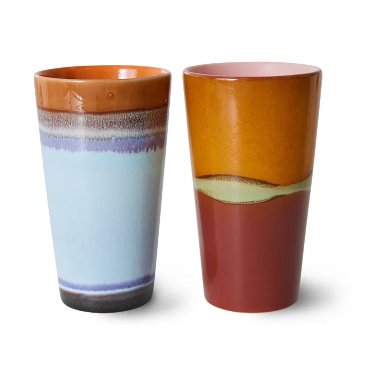 Tazza per il latte 70's da 28 cl in confezione da 2, Clash HKliving