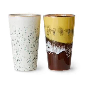 Tazza per il latte 70's da 28 cl in confezione da 2 - Salamoia - HKliving