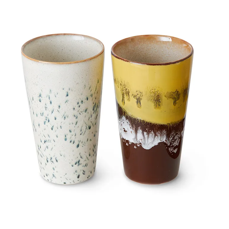 Tazza per il latte 70's da 28 cl in confezione da 2, Salamoia HKliving