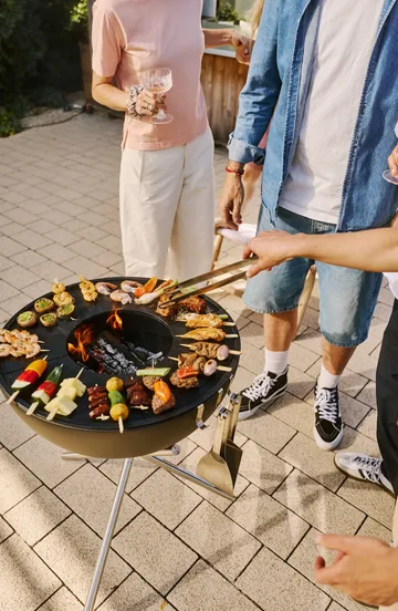 BOWL 57 focolare - Nero-argento, treppiede - Höfats