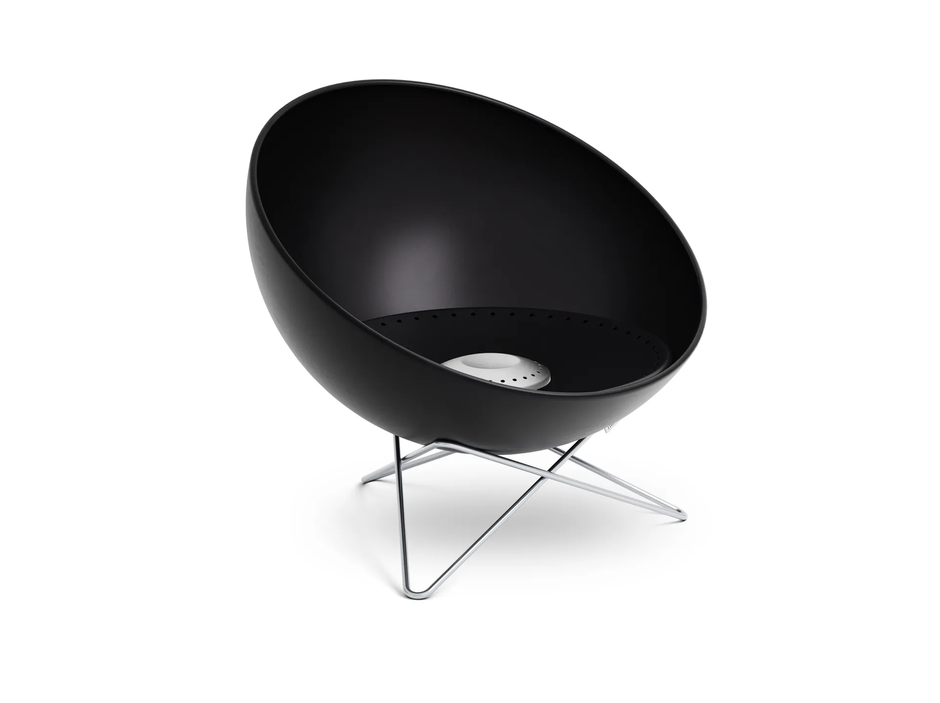 BOWL 70 focolare, Nero-argento, treppiede a stella Höfats