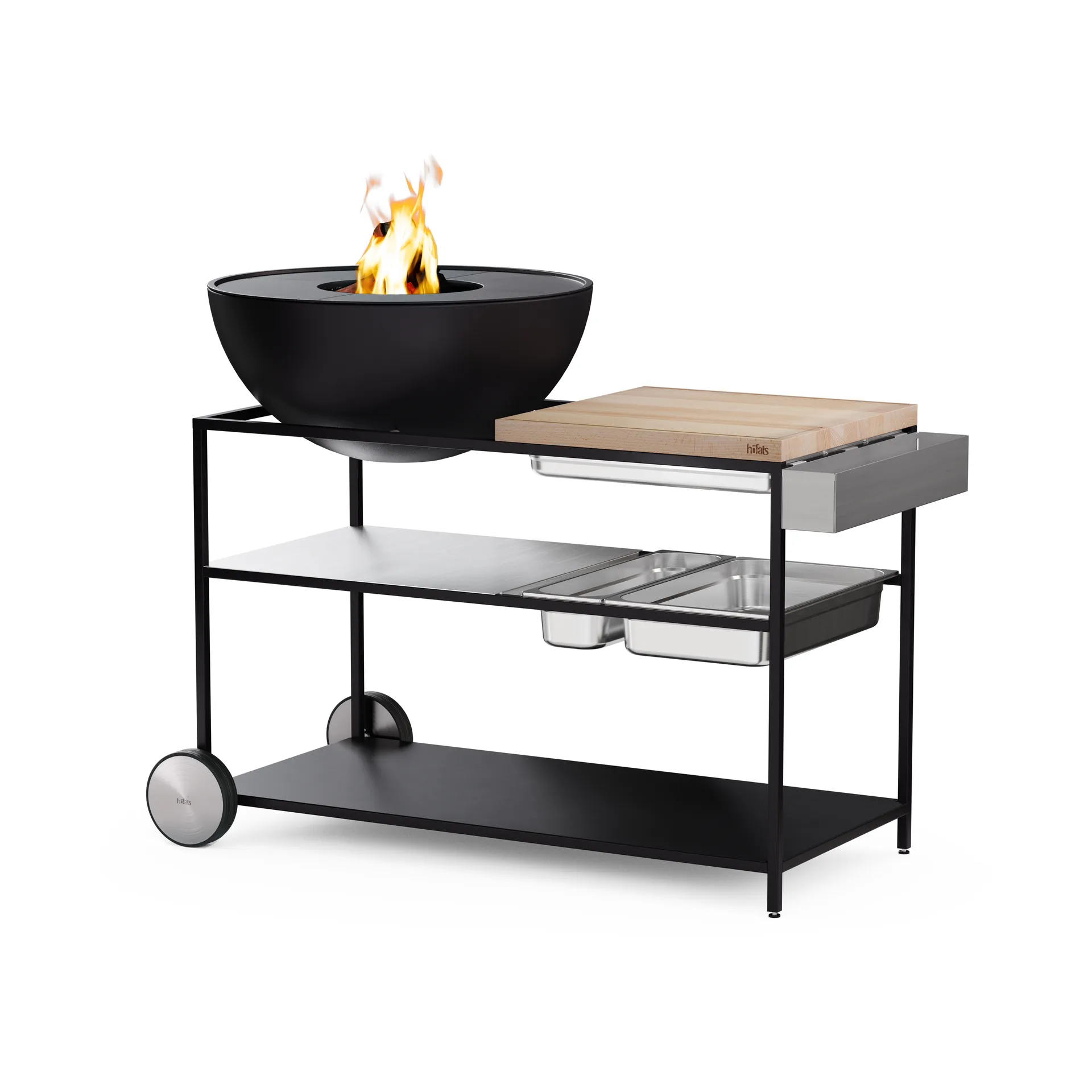 FIRE KITCHEN portautensili, Acciaio inossidabile Höfats