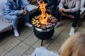 MOON 45 focolare - Nero-argento, cavalletto basso - Höfats