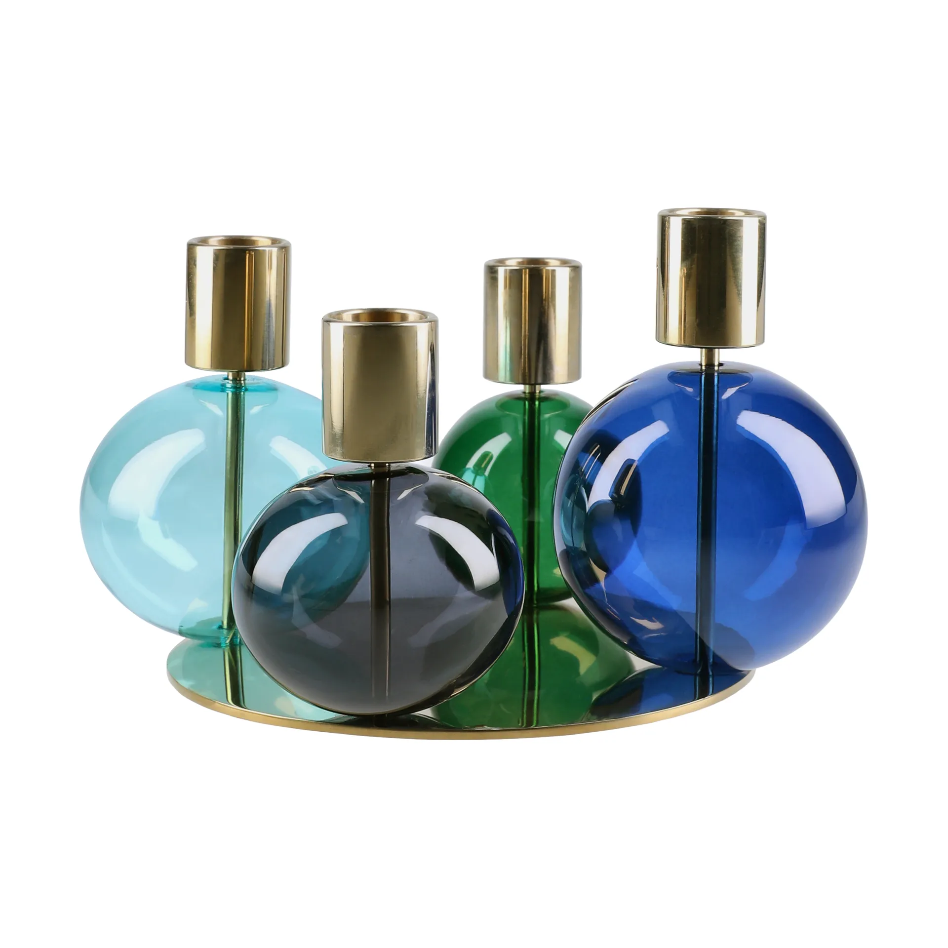 Candeliere a 4 bracci Bubble Ø17,5x12 cm, Blu-verde-smoke Holmegaard
