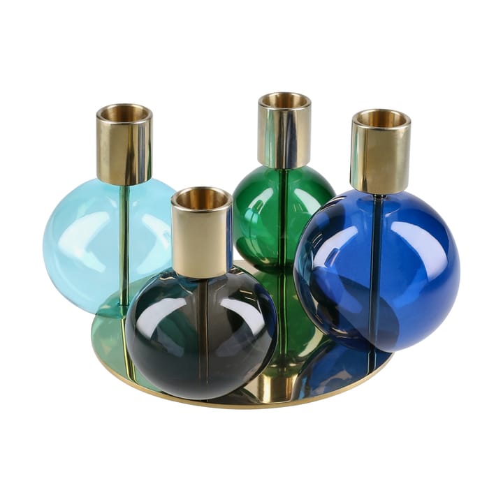 Candeliere a 4 bracci Bubble Ø17,5x12 cm, Blu-verde-smoke Holmegaard
