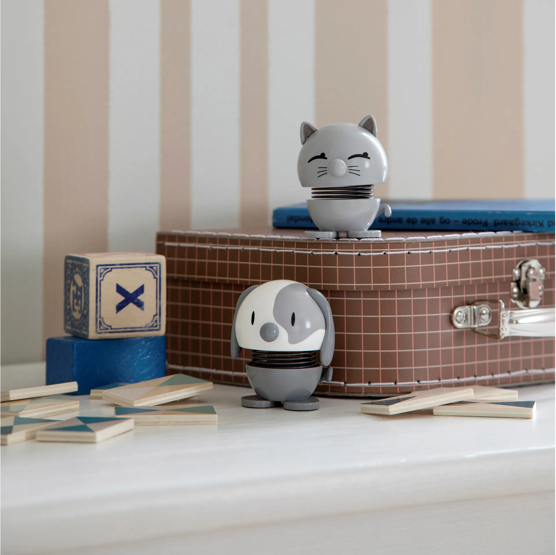 Personaggio Hoptimist Cat 7,3 cm, Grigio chiaro Hoptimist