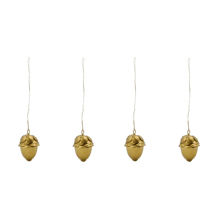 Acorn decorazioni da appendere 4-pack - Oro - House Doctor