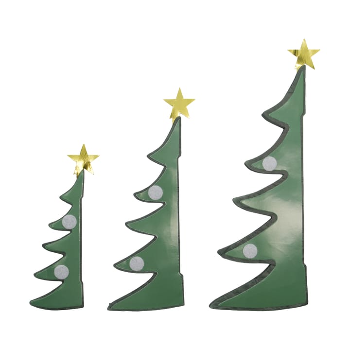 Albero decorativo di Natale 3 pezzi, Verde House Doctor
