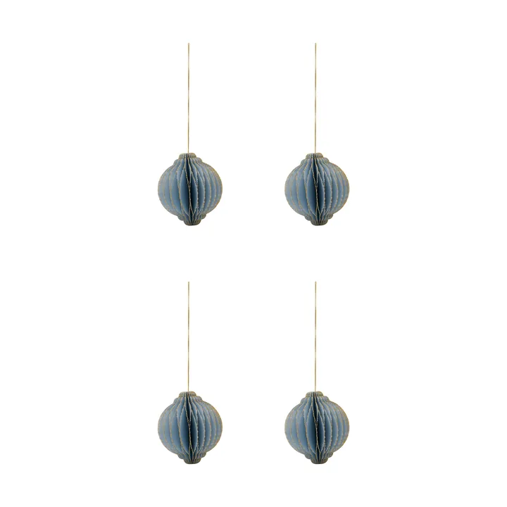 Alsta decorazione natalizia set da 4 - Azzurro chiaro, Ø8 cm - House Doctor