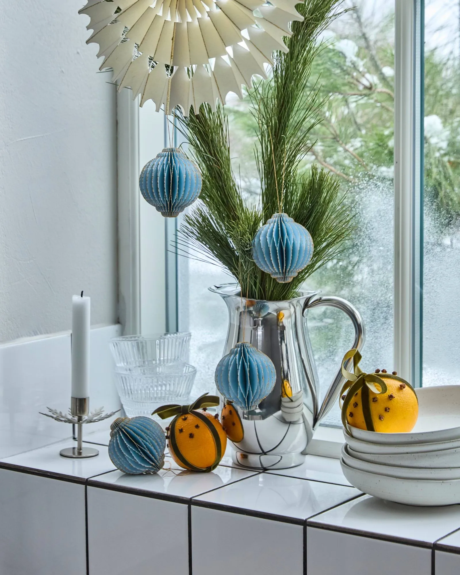 Alsta decorazione natalizia set da 4, Azzurro chiaro, Ø8 cm House Doctor