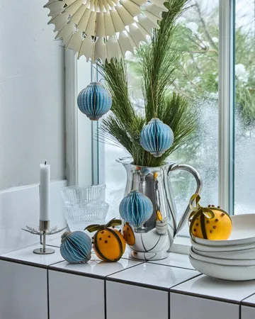 Alsta decorazione natalizia set da 4 - Azzurro chiaro, Ø8 cm - House Doctor