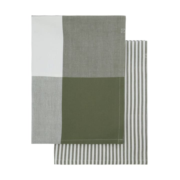 Asciugamano da cucina Cook 55x75 cm 2 pezzi, Verde oliva House Doctor