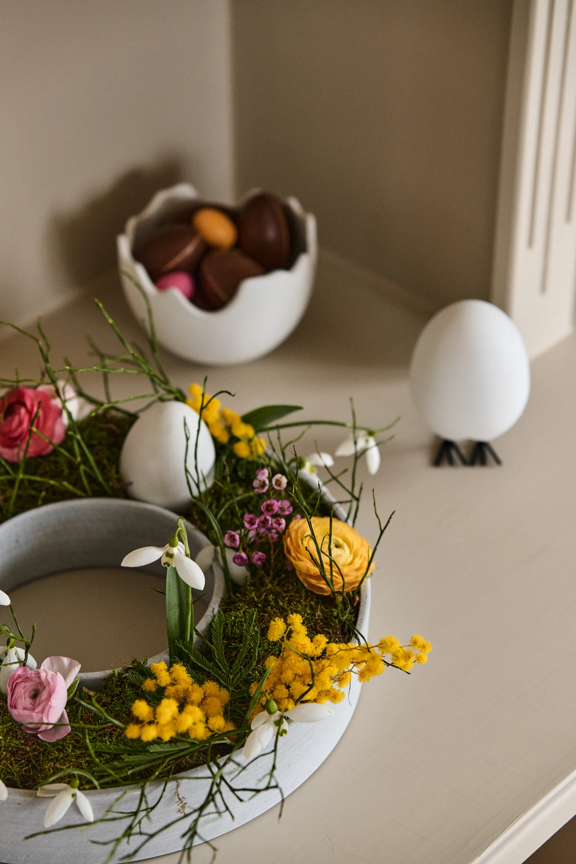 Candela dell'Avvento per candele a blocco The Ring, Calcestruzzo House Doctor