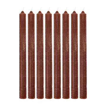 Candela Rustic Wax 25 cm confezione da 8 - Cognac - House Doctor